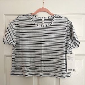 lululemon Cates Tee (NWT) - size 6, white with stripes